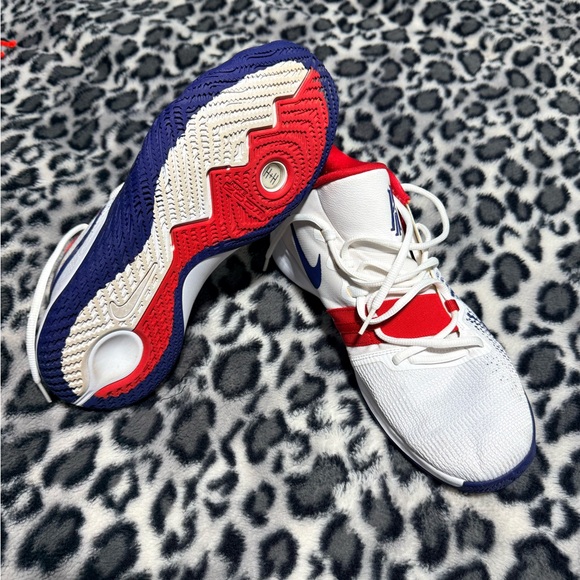 Nike White and Blue High-Top Sneakers - Picture 3 of 3